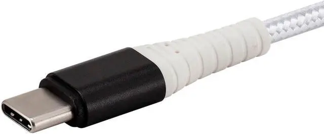 Alt view image 3 of 7 - Monoprice Nylon Braided USB C to USB A 2.0 Cable - 3 Feet - White | Type C, Durable, Fast Charge for Samsung Galaxy S10/ Note 8, LG V20 and - AtlasFlex Series