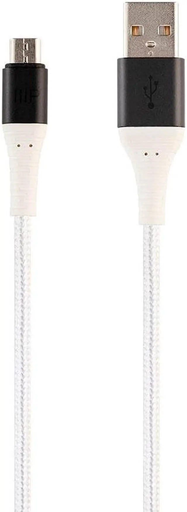 Alt view image 2 of 7 - Monoprice USB 2.0 Micro B to Type A Charge and Sync Cable - 6 Feet - White, Durable, Nylon-Braid - AtlasFlex Series