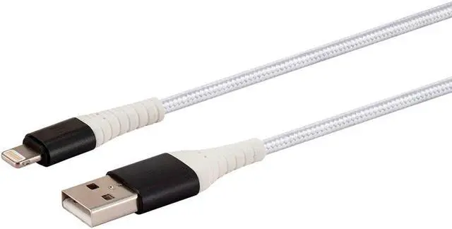Alt view image 2 of 6 - Monoprice AtlasFlex Series Durable MFi Certified Lightning to USB Type-A Charge & Sync  Nylon-Braid