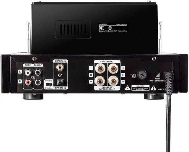 Alt view image 3 of 7 - Monoprice Stereo Hybrid Tube Amplifier 2019 Edition, 25 Watt With Bluetooth, Wired RCA, Optical, Coaxial, and USB Connections, and Subwoofer Out