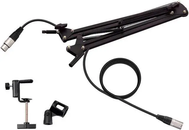 Alt view image 3 of 6 - Monoprice Suspension Boom Scissor Broadcast Mic Stand With Integrated XLR Cable, Arm Can Extend Up To 33in - Stage Right Series