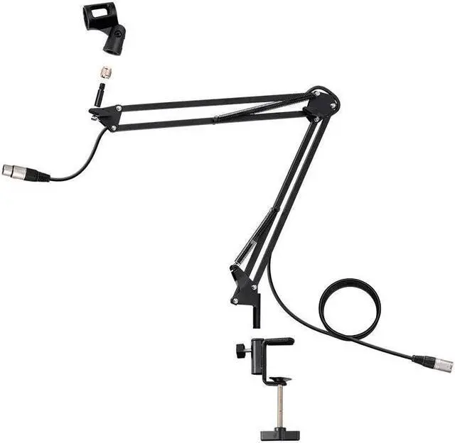 Alt view image 2 of 6 - Monoprice Suspension Boom Scissor Broadcast Mic Stand With Integrated XLR Cable, Arm Can Extend Up To 33in - Stage Right Series
