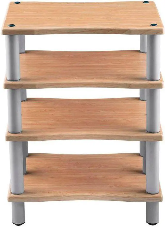 Alt view image 3 of 6 - Monoprice Monolith 4 Tier Audio Stand XL - Maple, Open Air Design, Each Shelf Supports Up to 75 lbs., Perfect Way to Organize AV Components