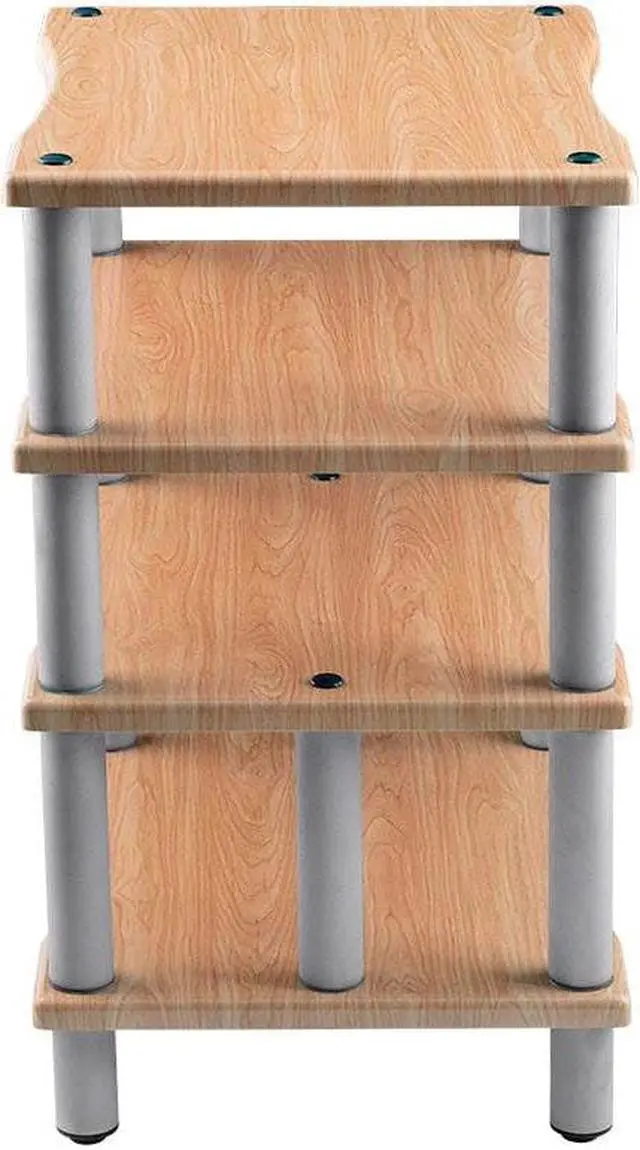 Alt view image 4 of 6 - Monoprice Monolith 4 Tier Audio Stand XL - Maple, Open Air Design, Each Shelf Supports Up to 75 lbs., Perfect Way to Organize AV Components