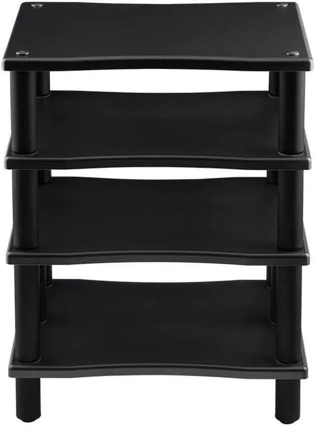 Alt view image 3 of 6 - Monolith 4 Tier Audio Stand XL - Black, Open Air Design, Each Shelf Supports Up to 75 lbs., Perfect Way to Organize AV Components
