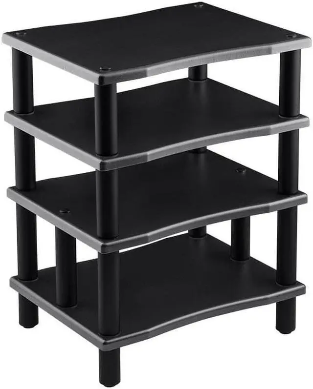 Alt view image 2 of 6 - Monolith 4 Tier Audio Stand XL - Black, Open Air Design, Each Shelf Supports Up to 75 lbs., Perfect Way to Organize AV Components