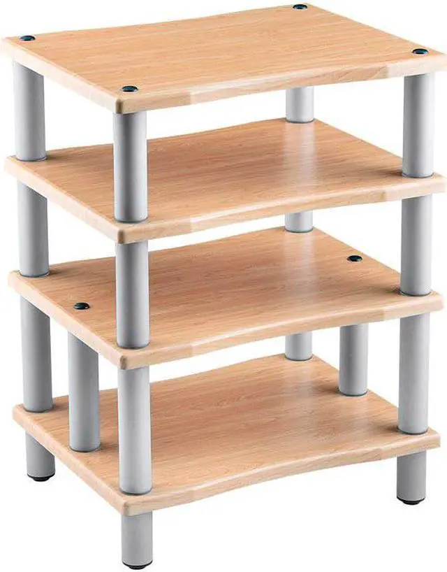 Alt view image 2 of 6 - Monoprice Monolith 4 Tier Audio Stand XL - Maple, Open Air Design, Each Shelf Supports Up to 75 lbs., Perfect Way to Organize AV Components