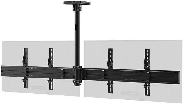 Alt view image 3 of 20 - Monoprice Commercial Series 2x1 Panel Menu Board Adjustable Tilt Ceiling TV Mount for Displays Between 32in and 65in, Max Weight 66 lbs. ea., VESA Patterns up to 600x400 (39662)