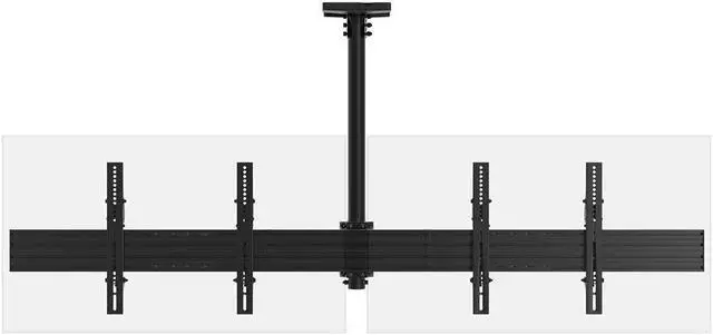 Alt view image 2 of 20 - Monoprice Commercial Series 2x1 Panel Menu Board Adjustable Tilt Ceiling TV Mount for Displays Between 32in and 65in, Max Weight 66 lbs. ea., VESA Patterns up to 600x400 (39662)