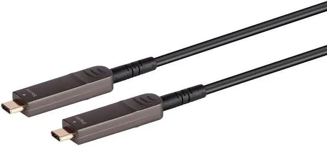 Alt view image 2 of 14 - Monoprice USB 3.1 Type-C to Type-C Video Cable - 50ft, 4K@60Hz, Fiber Optic, AOC, Transmits Up To 100ft, Gold Plated Connectors - SlimRun AV Series