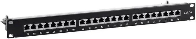 Alt view image 2 of 14 - Monoprice Cat6A 1U Patch Panel - 19in, Shielded, 24 RJ45 Ports Dual IDC, For Use With 22-26AWG Stranded And Solid Wire - Entegrade Series