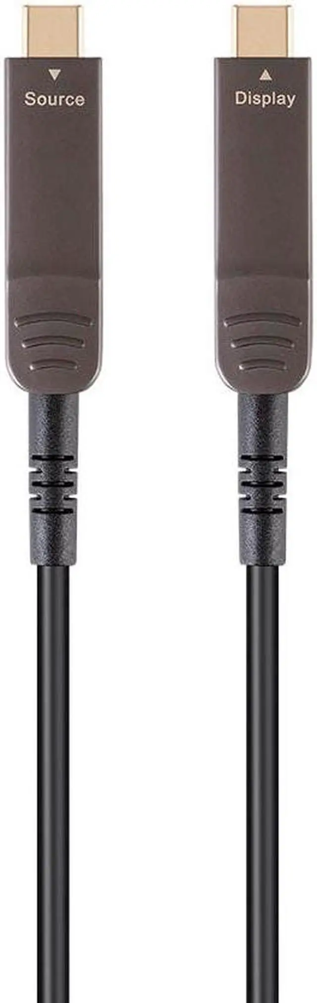 Main image of Monoprice USB 3.1 Type-C to Type-C Video Cable - 100 Feet - Black | 4K@60Hz, Fiber Optic, AOC, Transmits Up To 100 Feet, Gold Plated Connectors - SlimRun AV Series