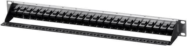Alt view image 4 of 15 - Monoprice Cat6 1U Patch Panel - 19in, With Loaded Removable Keystone Jacks, 24 Ports Gigabit Ethernet, Dual Type IDC keystones