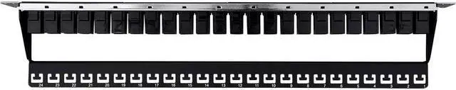 Alt view image 6 of 15 - Monoprice Cat6 1U Patch Panel - 19in, With Loaded Removable Keystone Jacks, 24 Ports Gigabit Ethernet, Dual Type IDC keystones