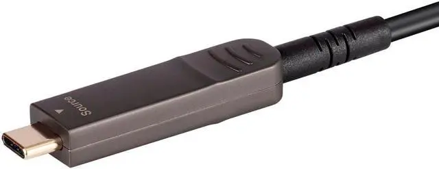 Alt view image 5 of 14 - Monoprice USB 3.1 Type-C to Type-C Video Cable - 50ft, 4K@60Hz, Fiber Optic, AOC, Transmits Up To 100ft, Gold Plated Connectors - SlimRun AV Series