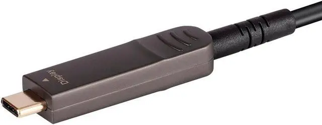 Alt view image 6 of 7 - Monoprice USB 3.1 Type-C to Type-C Video Cable - 100 Feet - Black | 4K@60Hz, Fiber Optic, AOC, Transmits Up To 100 Feet, Gold Plated Connectors - SlimRun AV Series