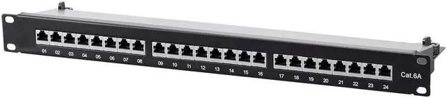Main image of Monoprice Cat6A 1U Patch Panel - 19in, Shielded, 24 RJ45 Ports Dual IDC, For Use With 22-26AWG Stranded And Solid Wire - Entegrade Series