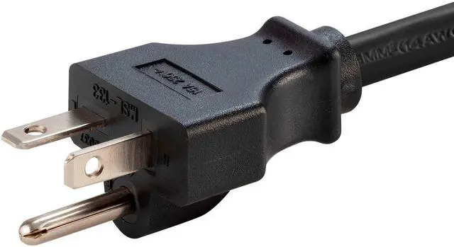 Alt view image 5 of 6 - Monoprice Heavy Duty Power Cord - 3 Feet - Black | NEMA 6-20P to IEC 60320 C13, 14AWG, 15A/1875W, SJT, 125V