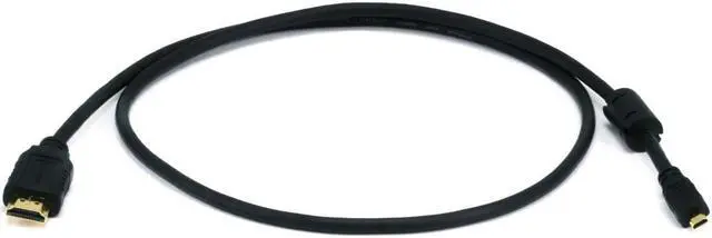 Main image of Monoprice High Speed HDMI Cable - 3 Feet - Black | With HDMI Micro Connector, 4K @ 24Hz, 10.2Gbps, 34AWG