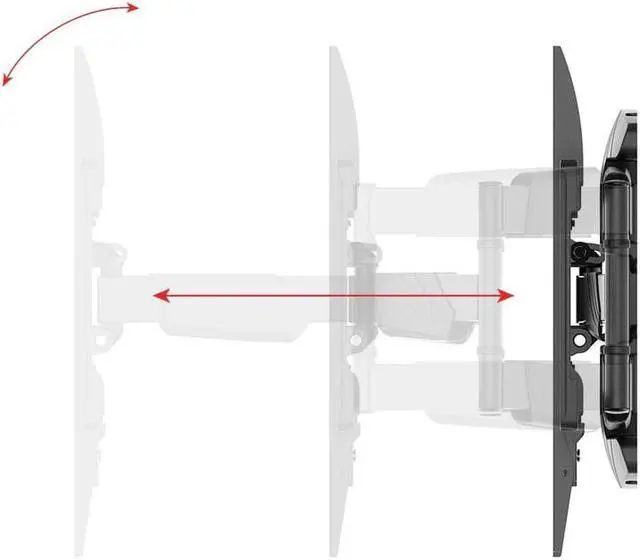 Alt view image 5 of 16 - Monoprice Full-Motion Articulating TV Wall Mount Bracket for TVs 37in to 80in, Max Weight 99 lbs, Ext. from 1.6in to 18.7in, VESA Patterns 600X400