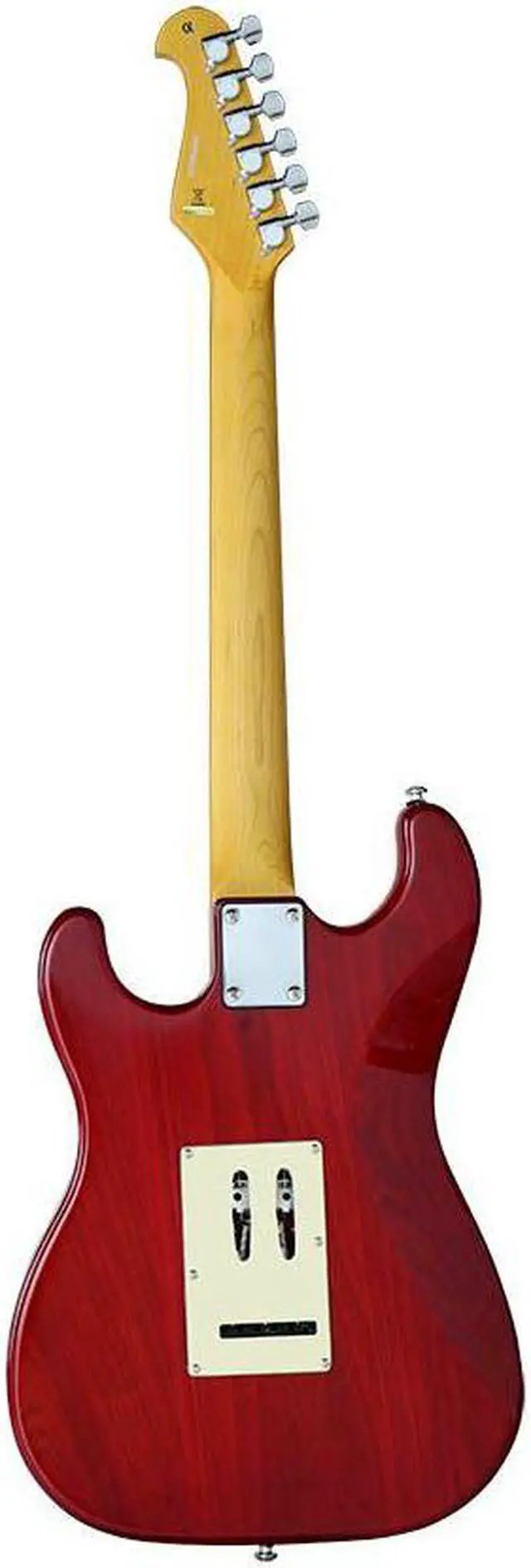 Alt view image 2 of 6 - Monoprice Cali DLX Plus Solid Ash Electric Guitar - Cherry Burst, With Gig Bag, Ash Body, Maple Neck, Professionally Set-up in the US - Indio Series
