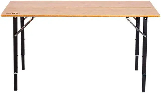 Alt view image 2 of 6 - Monoprice Bamboo Folding Table With Aluminum Legs, 176 lbs Load Capacity, Large Surface Area, Durable Materials - Pure Outdoor Collection