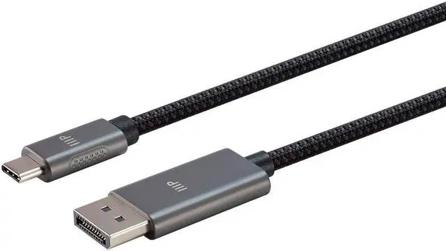 Alt view image 4 of 8 - Monoprice Bidirectional USB Type-C to DisplayPort Cable - 6 Feet - Black | 4K@60Hz, Easy Plug and Play, Nylon-Braided Jacket