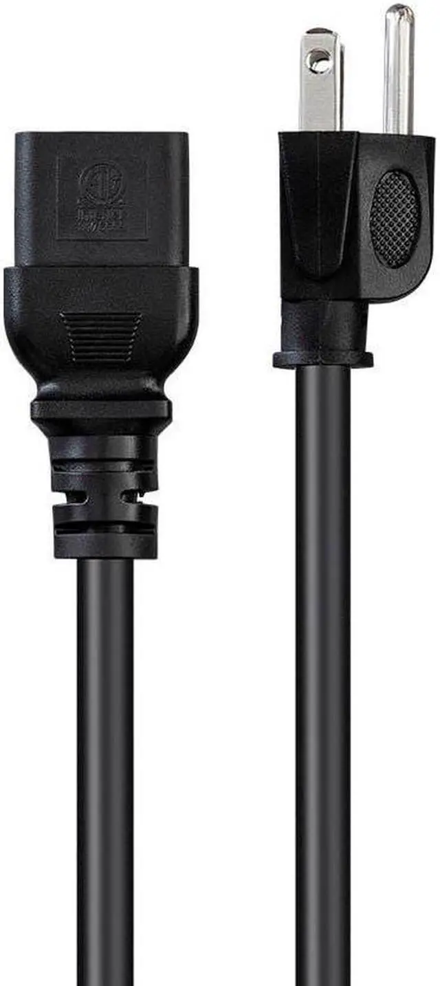 Alt view image 2 of 8 - Monoprice Heavy Duty Computer Power Cord - 15 Feet - Black | NEMA 5-15P to IEC 60320 C19, 14AWG, 15A, SJT, 125V, For Powering Computers, Servers