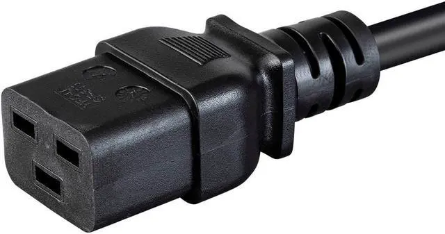 Alt view image 3 of 8 - Monoprice Heavy Duty Computer Power Cord - 15 Feet - Black | NEMA 5-15P to IEC 60320 C19, 14AWG, 15A, SJT, 125V, For Powering Computers, Servers