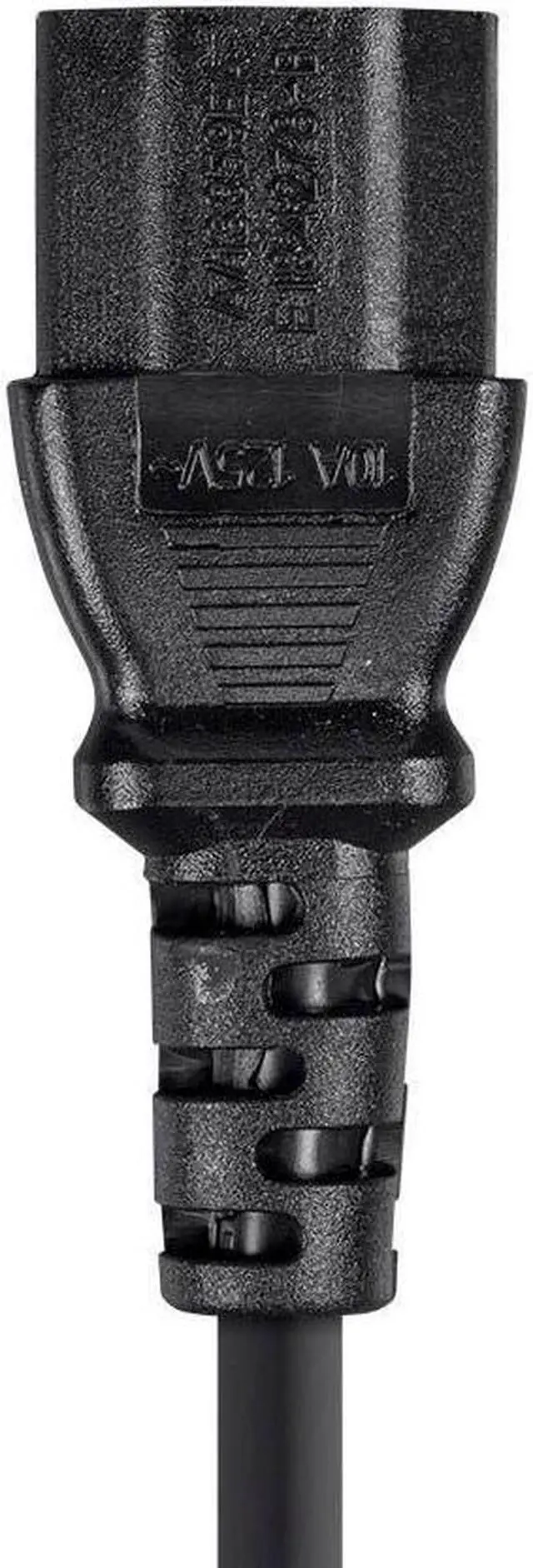 Alt view image 6 of 6 - Monoprice 3-Prong Power Cord - 10ft - Black (6-Pack) NEMA 5-15P to IEC 60320 C13, 18AWG, 10A, 125V, Works W/ Most Pcs, Monitors, Scanners, & Printers