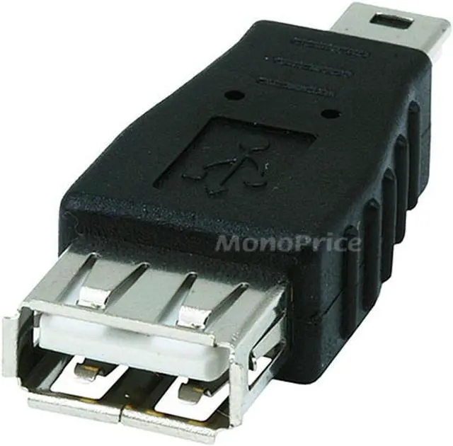Alt view image 3 of 3 - Monoprice USB A Female to Mini 5 pin (B5) Male Adapter