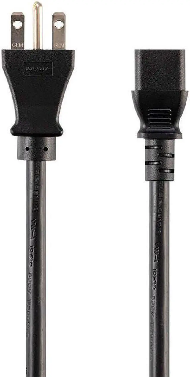 Main image of Monoprice Heavy Duty Power Cord - 6 Feet - Black | NEMA 6-15P to IEC 60320 C13, 14AWG, 15A, SJT, 125V, For Powering Computers, Printers, Scanners