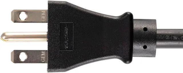 Alt view image 3 of 6 - Monoprice Heavy Duty Power Cord - 6 Feet - Black | NEMA 6-15P to IEC 60320 C13, 14AWG, 15A, SJT, 125V, For Powering Computers, Printers, Scanners