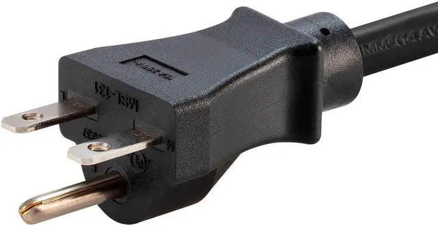 Alt view image 5 of 6 - Monoprice Heavy Duty Power Cord - 6 Feet - Black | NEMA 6-15P to IEC 60320 C13, 14AWG, 15A, SJT, 125V, For Powering Computers, Printers, Scanners