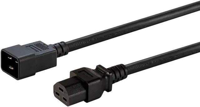 Alt view image 2 of 6 - Monoprice Heavy Duty Extension Cord - 6 Feet - Black | IEC 60320 C20 to IEC 60320 C21, For Powering Servers, Routers, & Other High-Output Network Devices