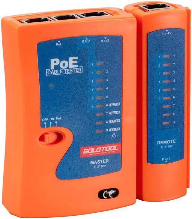 Alt view image 2 of 3 - Monoprice Combo Function Cable Tester and PoE Finder, For Cable Continuity, Miswiring, Open Circuits, Short Circuits, Straight-Through Pinning, or Cross Pinning