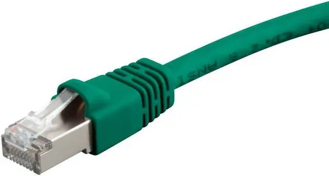 Main image of Monoprice Cat6A Ethernet Patch Cable - 10 Feet - Green | Network Internet Cord - RJ45, 550Mhz, STP, Pure Bare Copper Wire, 10G, 26AWG