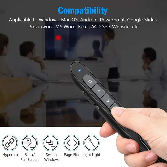 Alt view image 2 of 7 - Rechargeable Presentation Clicker 100FT Wireless Presenter Remote Hyperlink Volume Control PowerPoint Clicker Presentation Remote 2.4GHz USB Presentation Clicker for Mac Laptop Computer11