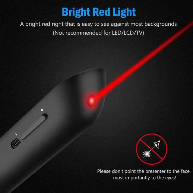 Alt view image 4 of 7 - Rechargeable Presentation Clicker 100FT Wireless Presenter Remote Hyperlink Volume Control PowerPoint Clicker Presentation Remote 2.4GHz USB Presentation Clicker for Mac Laptop Computer11