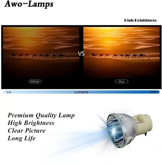 Alt view image 4 of 7 - AWO Original P-VIP230W Lamp Bulb for BL-FP230I,BL-FP230D,BL-FP230H,BL-FP230G,BL-FP230F,BL-FP230J for OPTOMA HD300X,HD33,HD3300,HD23,GT750,GT750E,TW610ST,TX610ST,HD20,HD22,EH1020,TH1020,TX612,TX615