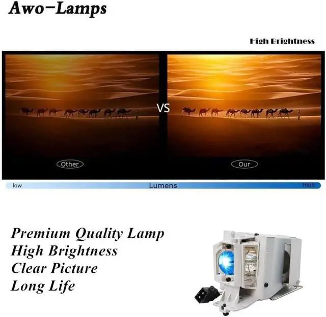 Alt view image 4 of 7 - AWO Original P-VIP190W Lamp Bulb for BL-FP190E/BL-FP190D/BL-FP195A/BL-FP195B/NP36LP with Housing for OPTOMA HD141X HD26 DS319 DS320 GT1080 W316 DH1009 GT1080DARBEE HD29DARBEE for NEC NP-V302W,NP-V302X