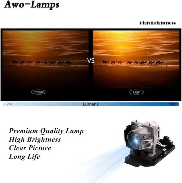 Alt view image 4 of 7 - AWO 20-01501-20 Replacement Lamp Bulb with Housing for SMARTBOARD 480i5/880i5/885i5/SB880/SLR40Wi/UF75/UF75W/Unifi 75/Unifi 75w/UNIFI75/W/