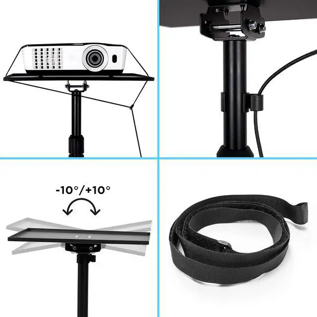 Alt view image 7 of 7 - Duronic Table Stand WPS20 Adjustable Height Floor Projector/Laptop Stand with Wheels