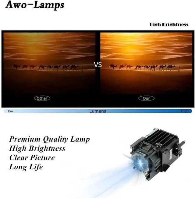 Alt view image 4 of 7 - AWO LMP-F272 Premium Replacement Lamp Bulb with Housing for Sony VPL FH30,VPL FH31,VPL FX35,VPL-F400H Projectors