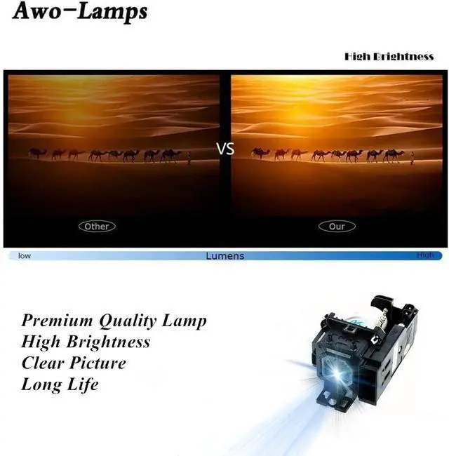 Alt view image 5 of 7 - Awo-Lamps NP05LP Replacement Bulb/Lamp with Housing for NEC NP901 NP905 VT700 VT800 Projectors 150 Day Warranty