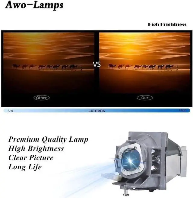 Alt view image 4 of 7 - AWO Original UHP240W Lamp Bulb for RLC-108 with Housing for VIEWSONIC PA503S,PA503SP,PA503X,PA503XP,PA500S,PA502SE,PA502XE,PG603X,PS501X,PS600X,VS16905