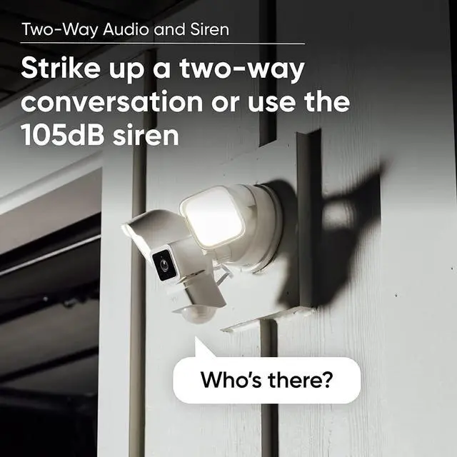 Alt view image 4 of 7 - Wyze Cam Floodlight with 2600 Lumen LEDs, Wired 1080p HD IP65 Outdoor Smart Security Camera, Color Night Vision, 270-Degree Customizable Motion Detection, 105dB Siren, and Two-Way Audio