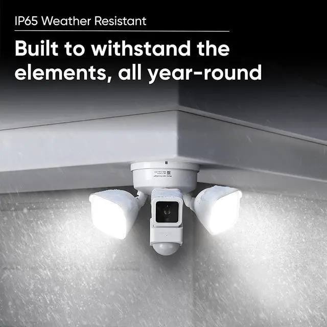 Alt view image 6 of 7 - Wyze Cam Floodlight with 2600 Lumen LEDs, Wired 1080p HD IP65 Outdoor Smart Security Camera, Color Night Vision, 270-Degree Customizable Motion Detection, 105dB Siren, and Two-Way Audio