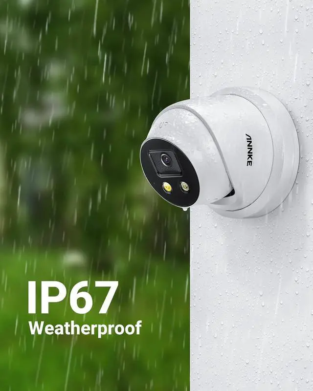 Alt view image 6 of 7 - ANNKE AC800 4K Turret POE Camera, Ultra HD Outdoor Security IP Camera with Strobe & Spotlight Alarms, Human/Vehicle Detection, Two-Way Audio, Compatible with Alexa, Up to 256GB MicroSD Card