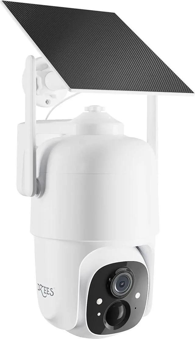 Main image of Gadpiparty Dzees Solar Security Cameras Wireless Outdoor, 2K 360° Battery Powered for Home Security WiFi Cameras Outside Surveillance CCTV Camera System with Spotlight Color Night Vision PIR Sensor